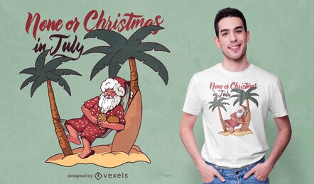 Design de t-shirt de Natal tropical de verão para o Papai Noel