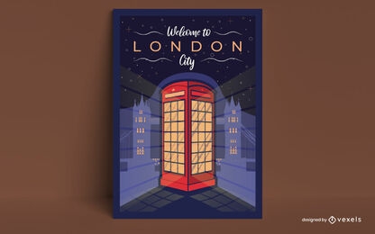 London city phone booth poster design