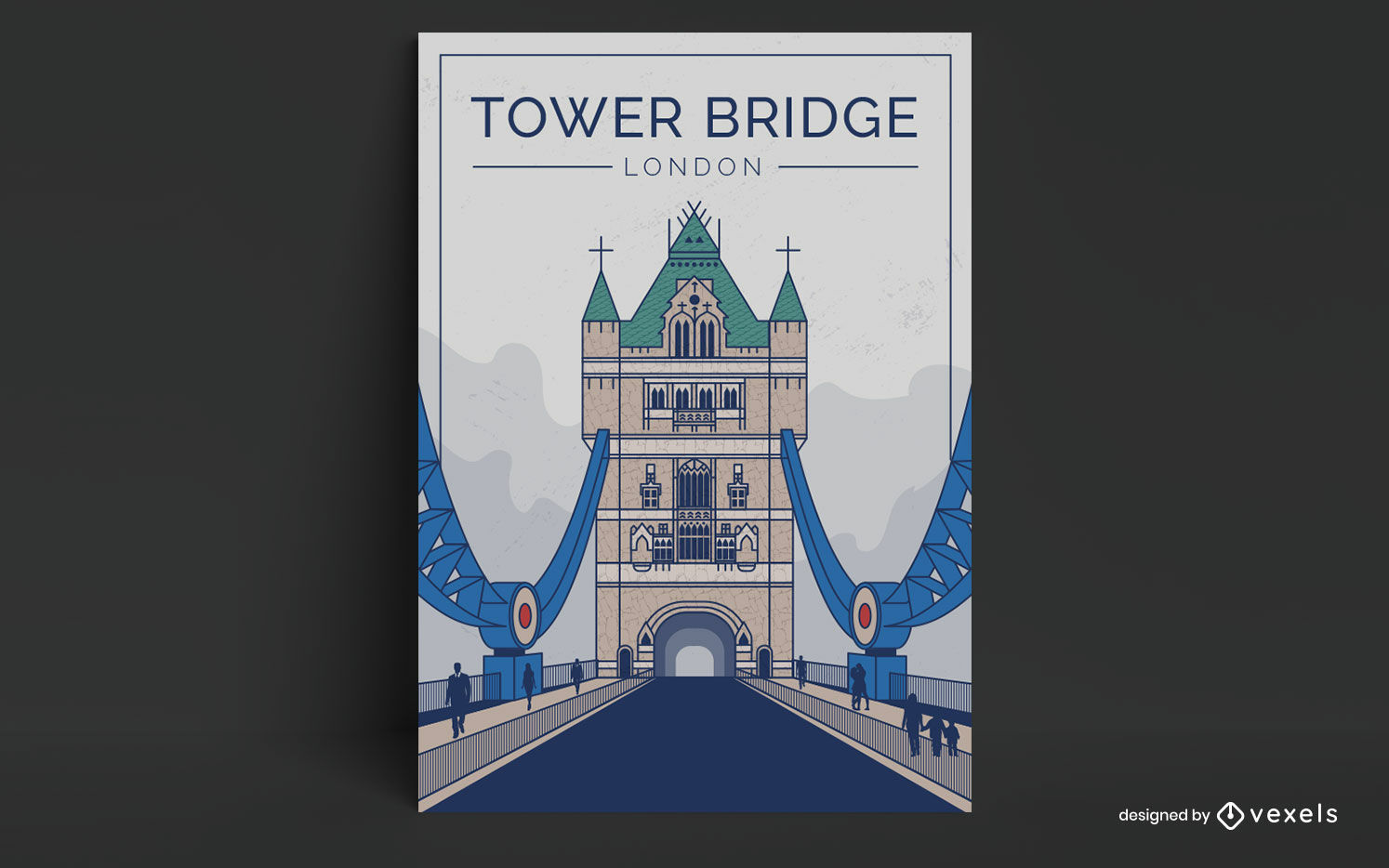 Design de cartaz de viagens histórico da ponte de Londres