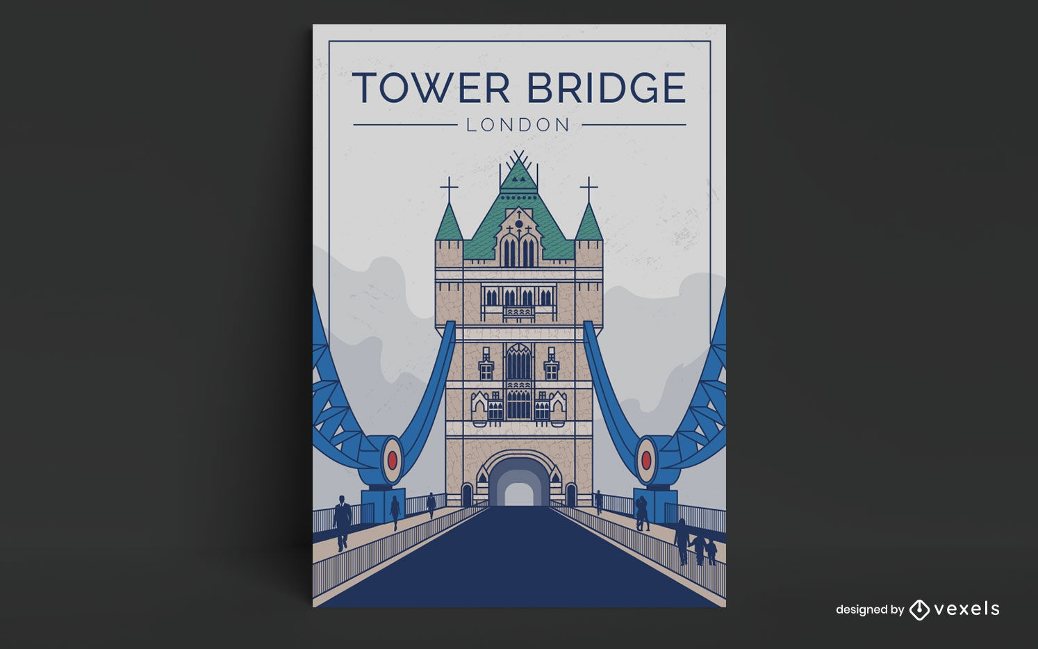 London Bridge Wahrzeichen Reiseplakat Design