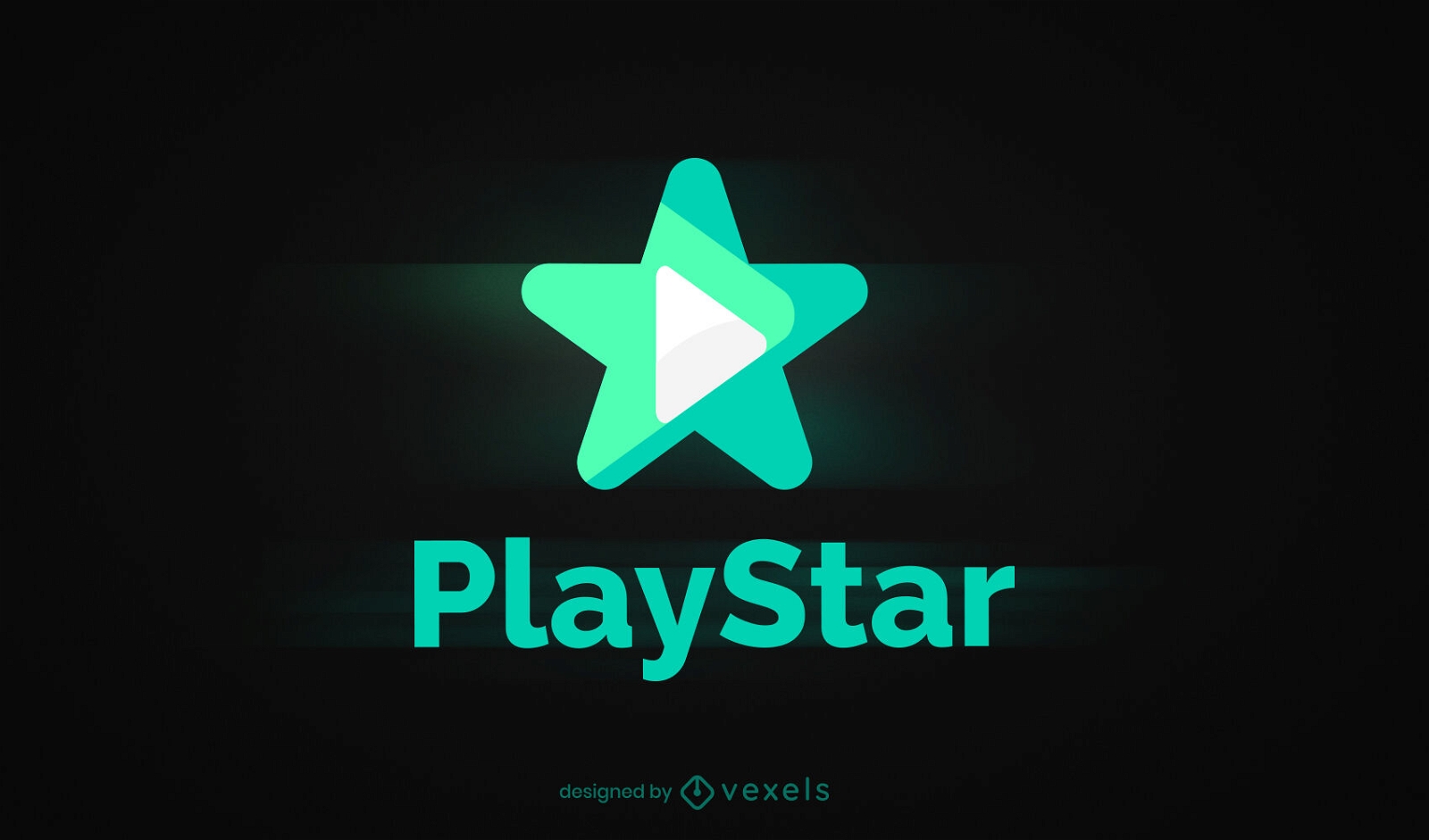 Logotipo semi plano de estrela de símbolo de jogo