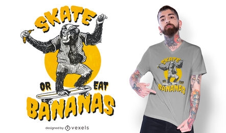 Skateboarding monkey t-shirt design