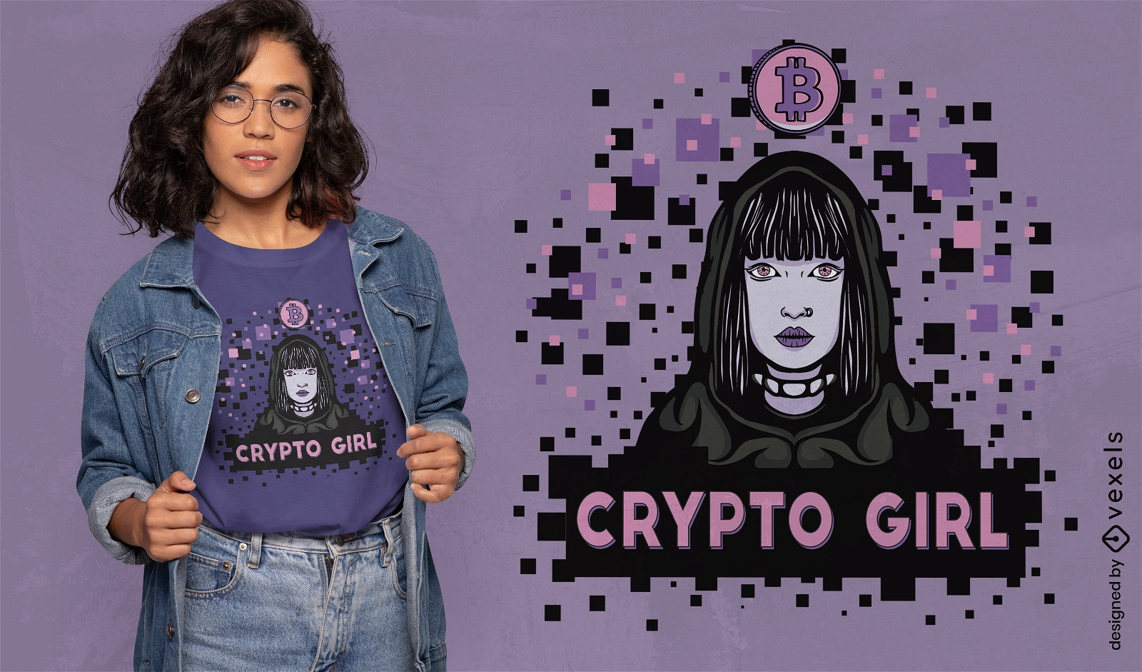 Crypto girl t-shirt design