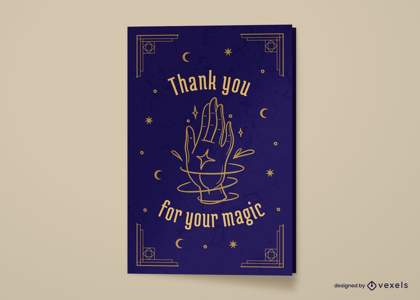 Mystical hand magic greeting card design
