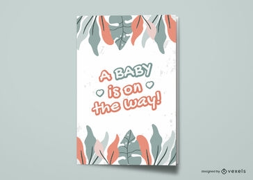 New baby nature greeting card design