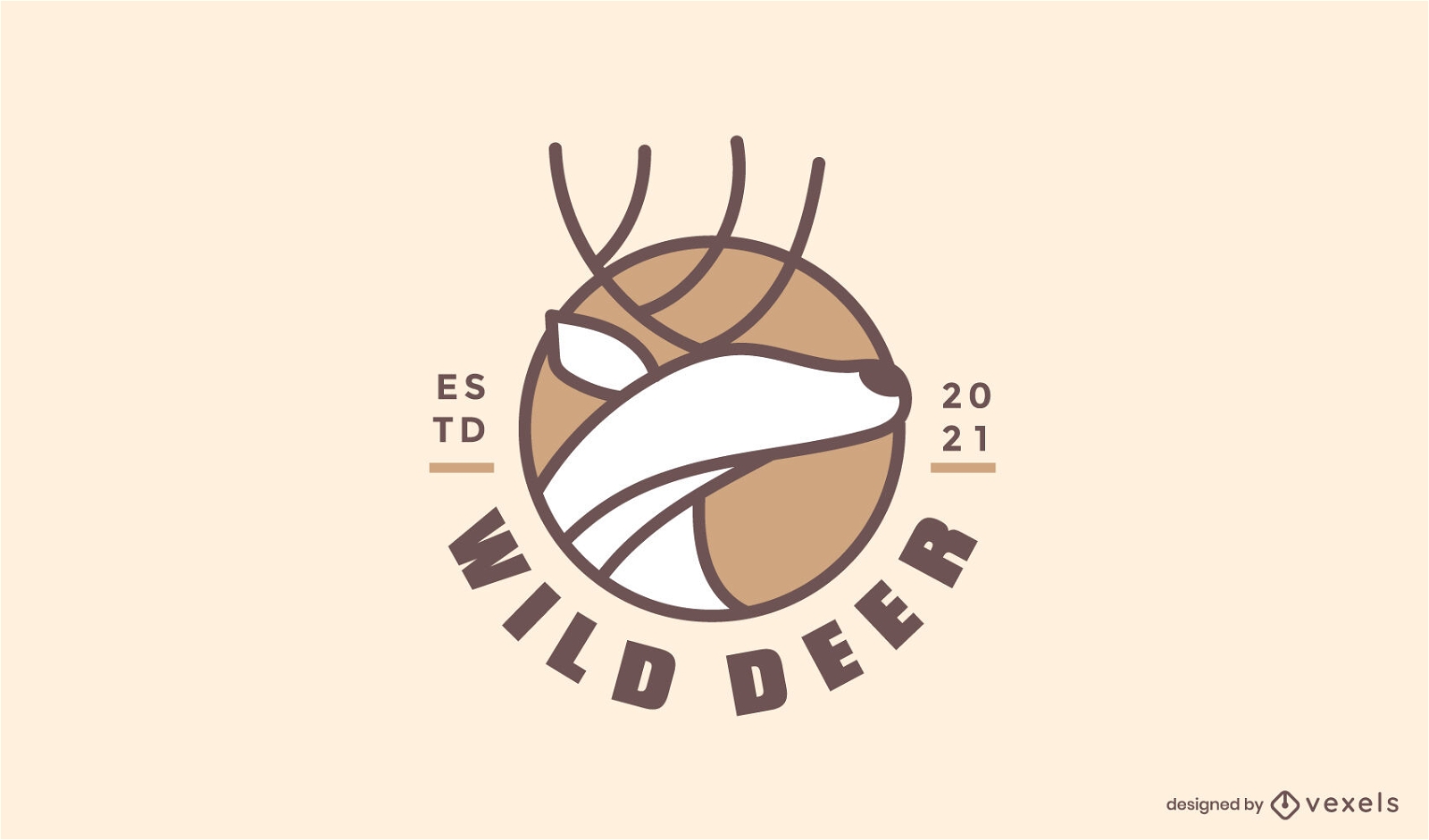 Plantilla de logotipo de ciervo salvaje