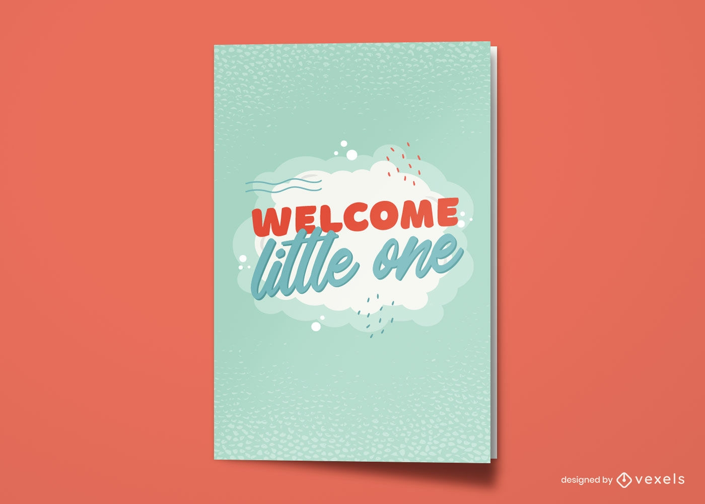 New baby welcome greeting card design