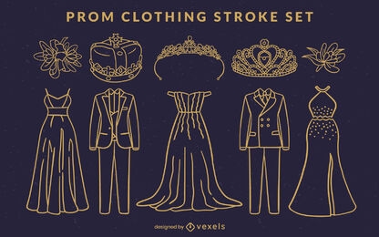 Prom party fancy clothing stroke set