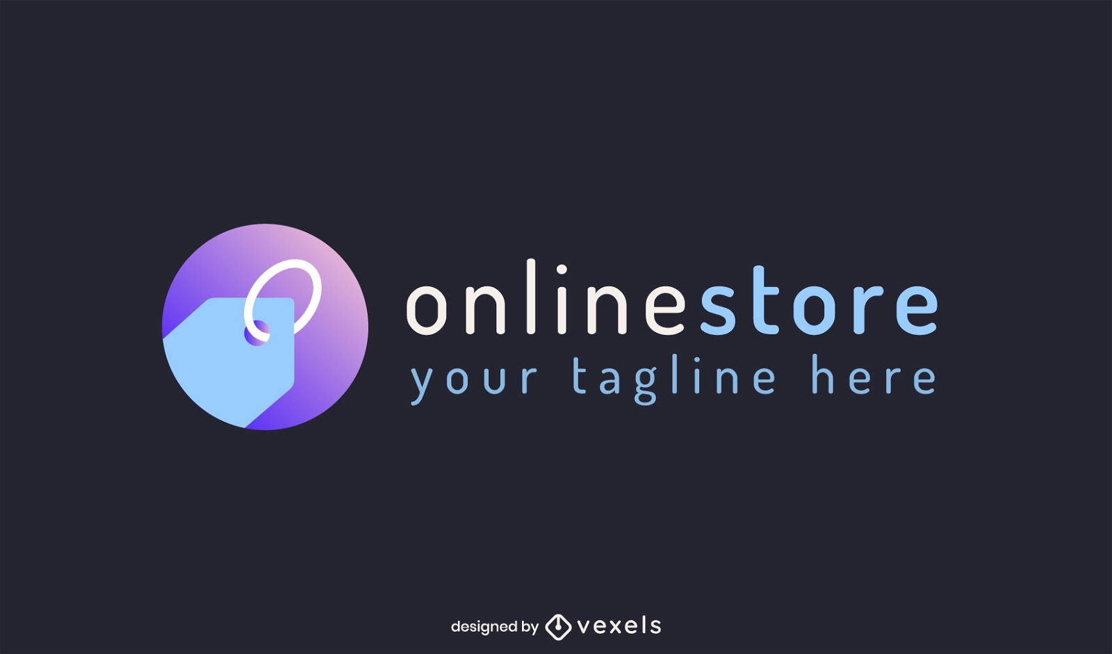 Logotipo gradiente de tag da loja online