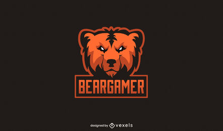 Gaming-Bär-Logo-Design für wilde Tiere