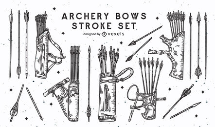 Bow and arrows archery stroke set