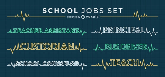 School jobs education heart rate line set