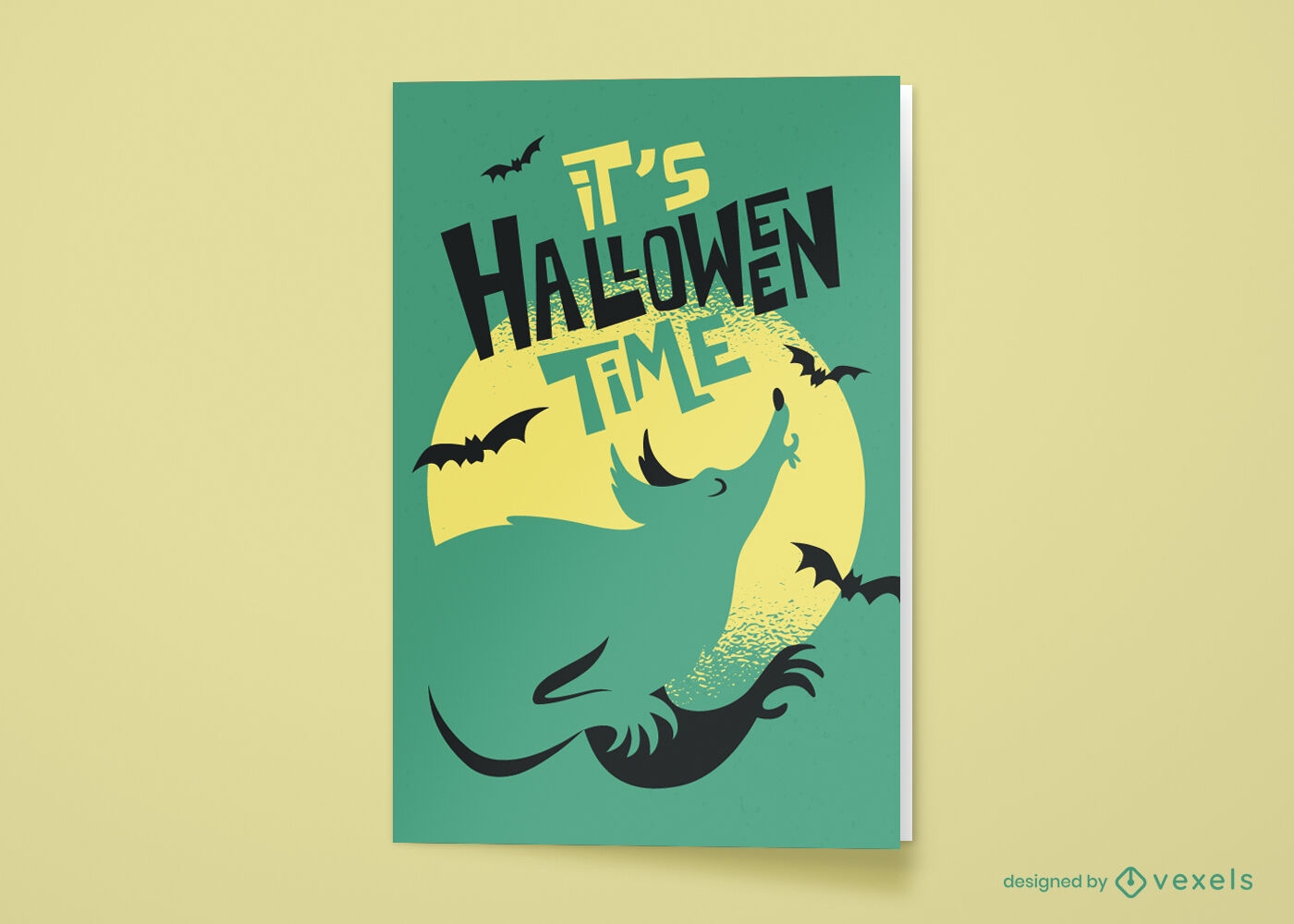 Cartão do desenho animado de lobisomem de Halloween