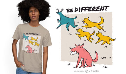 Desenhos de lobos e cervos com desenhos de camisetas