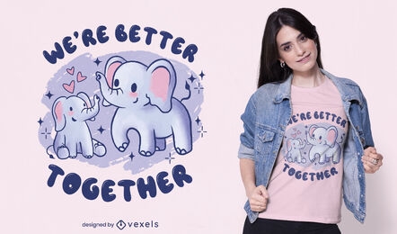 Elephant family cute t-shirt design