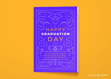 Diseño de trazo de tarjeta de felicitación del día de graduación