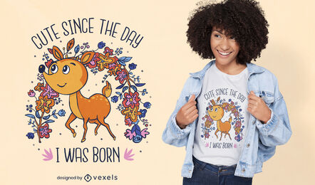 Hirsch Tier Cartoon Natur T-Shirt Design