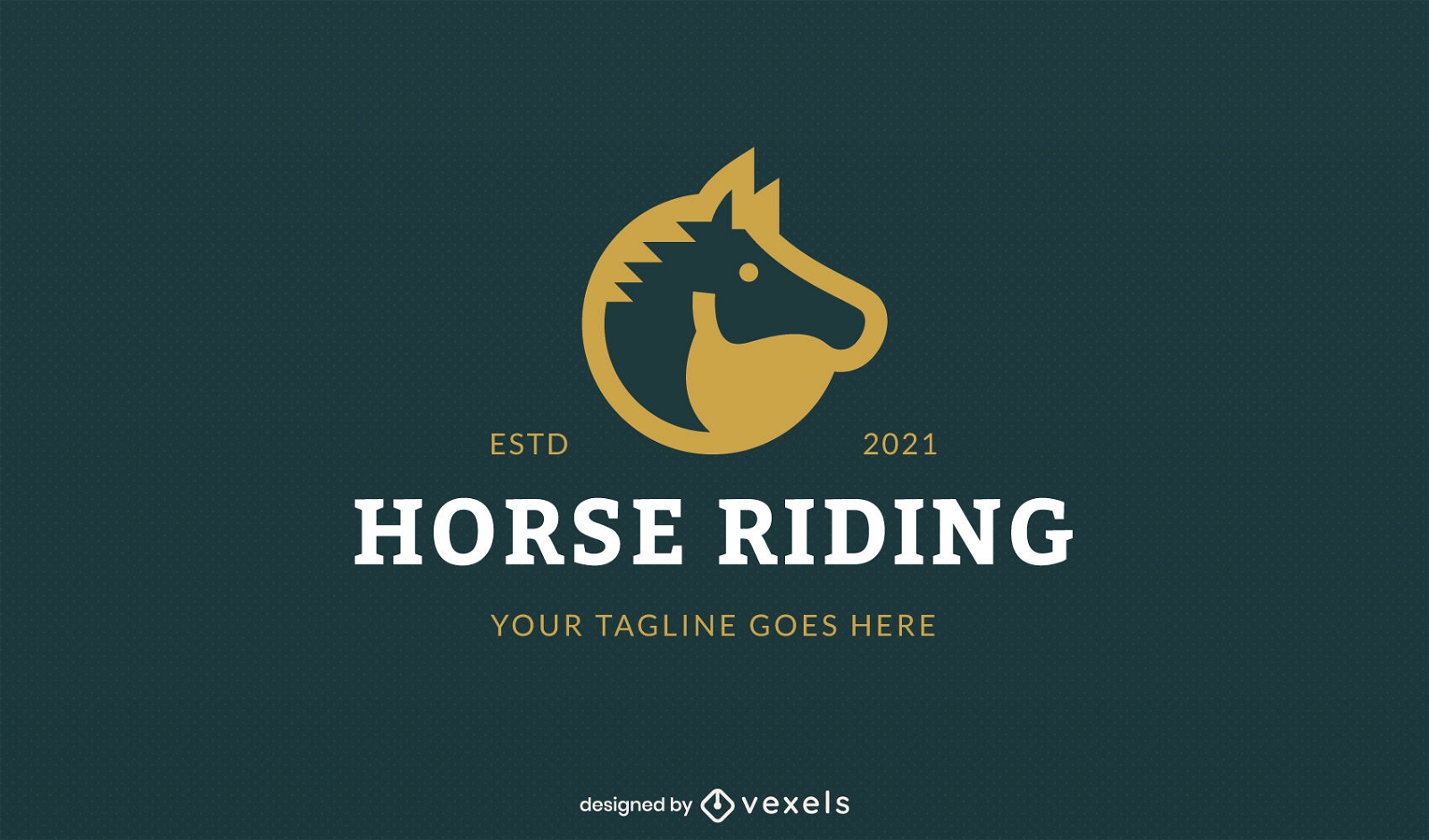 Animal de cavalo recortado design de logotipo comercial