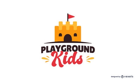 Design de logotipo de castelo de parque infantil