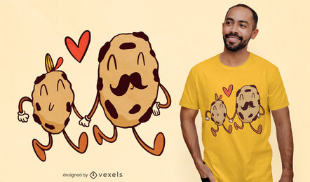 Diseño de camiseta de galletas de padre e hijo.