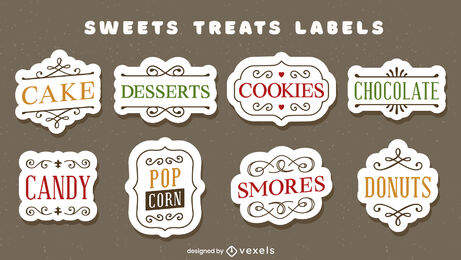 Sweet treats set of labels