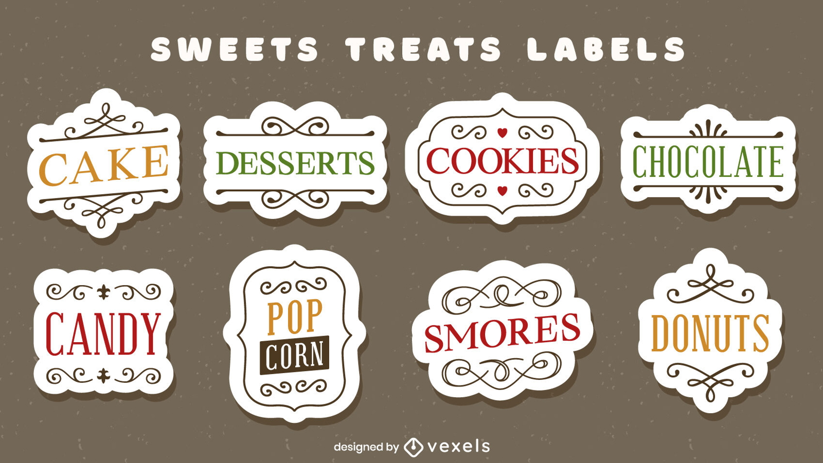 Sweet treats set of labels