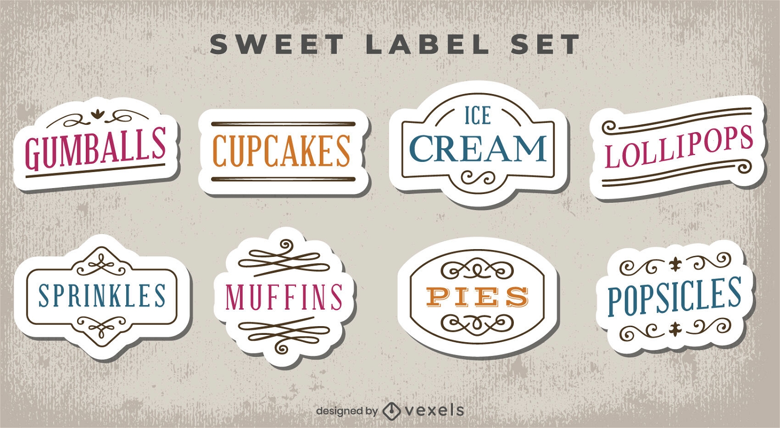 Etikettenset für süße Leckereien