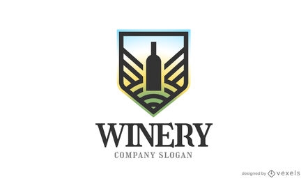 Gradient wine bottle logo