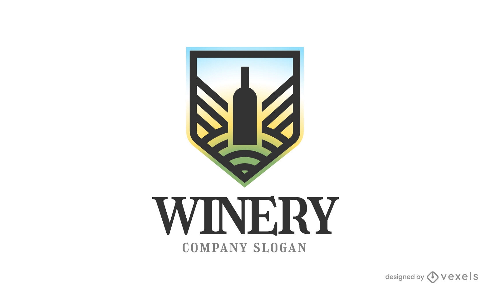 Logotipo da garrafa de vinho gradiente