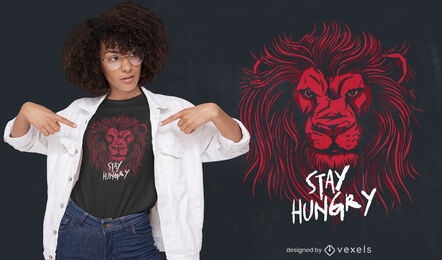Design de camiseta de animal selvagem com cabeça de leão