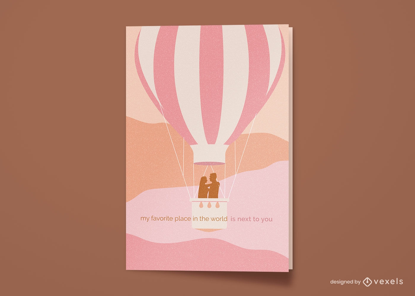 Cartão de felicitações de balão de ar quente de feliz aniversário