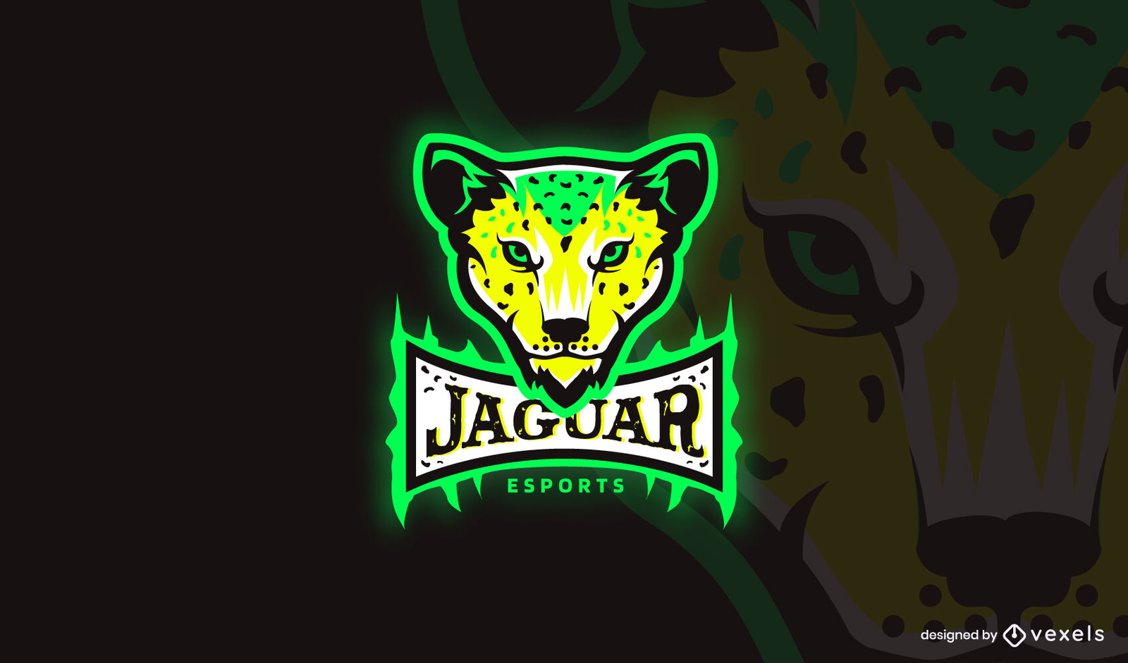 Logotipo de neón de jaguar