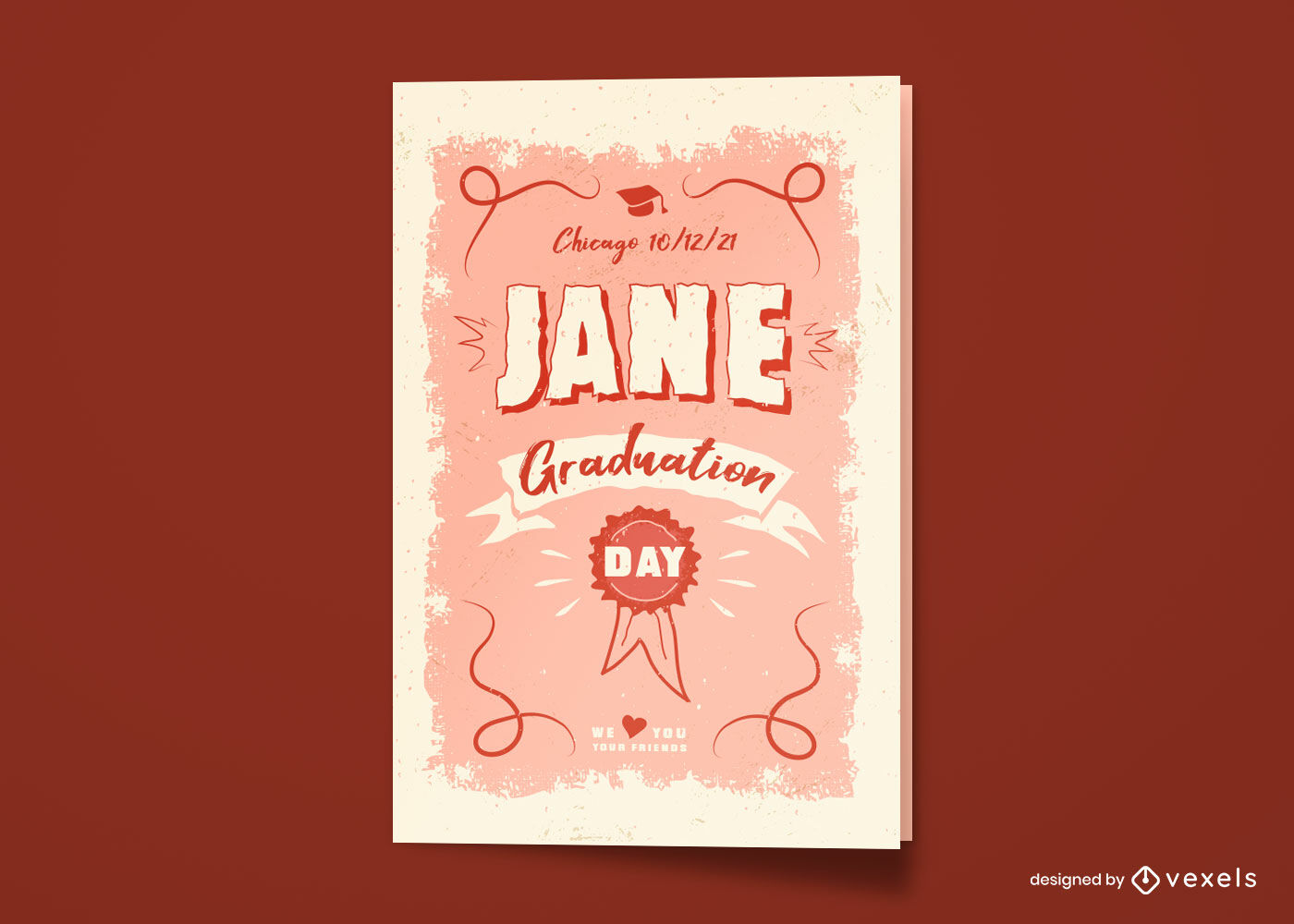 Graduation day greeting card design