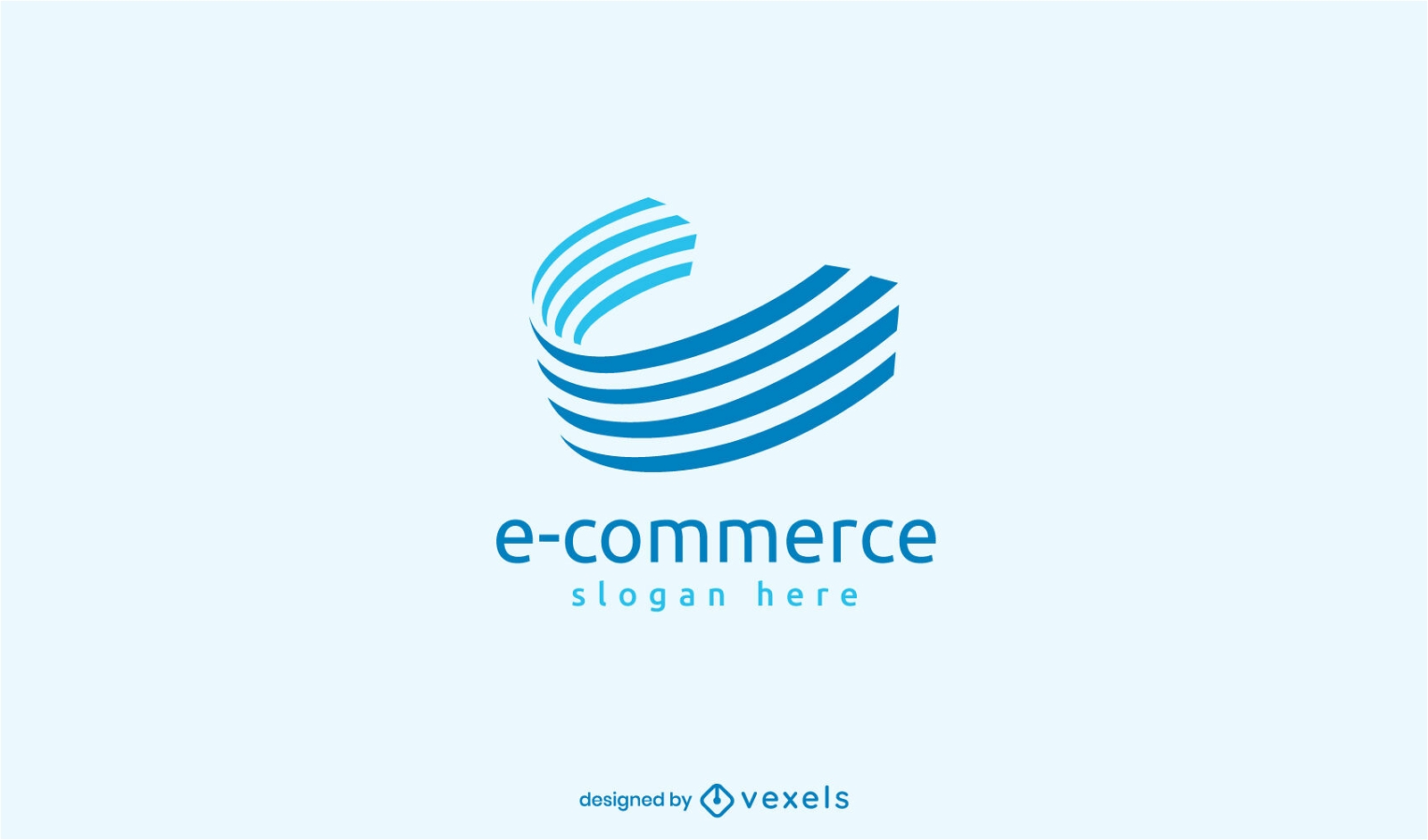 Logotipo de listras 3D de comércio eletrônico