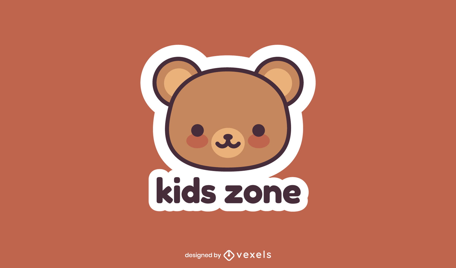 Cute teddy bear kids logo