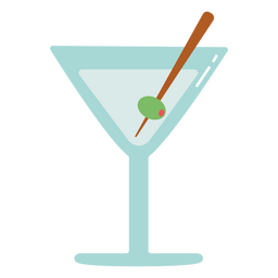 Martini com azeitona plana Desenho PNG