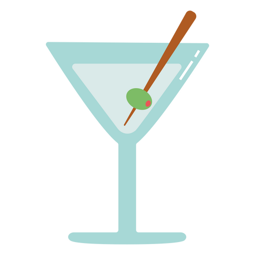 Martini with olive flat PNG Design