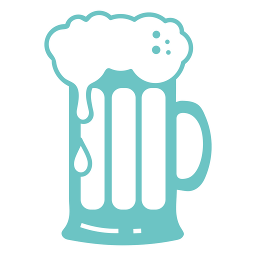 Copa de cerveza azul desbordante Diseño PNG