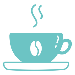Xícara de café quente no prato Desenho PNG