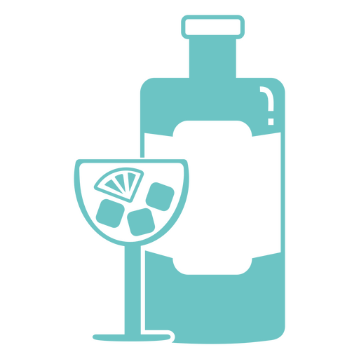 Cocktailgetränk und Flasche PNG-Design