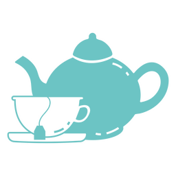 Teacup and teapot drinks PNG Design Transparent PNG