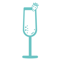 Sektglas mit Erdbeere PNG-Design