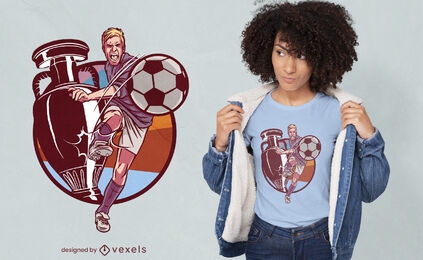Soccer sport player trophy t-shirt design