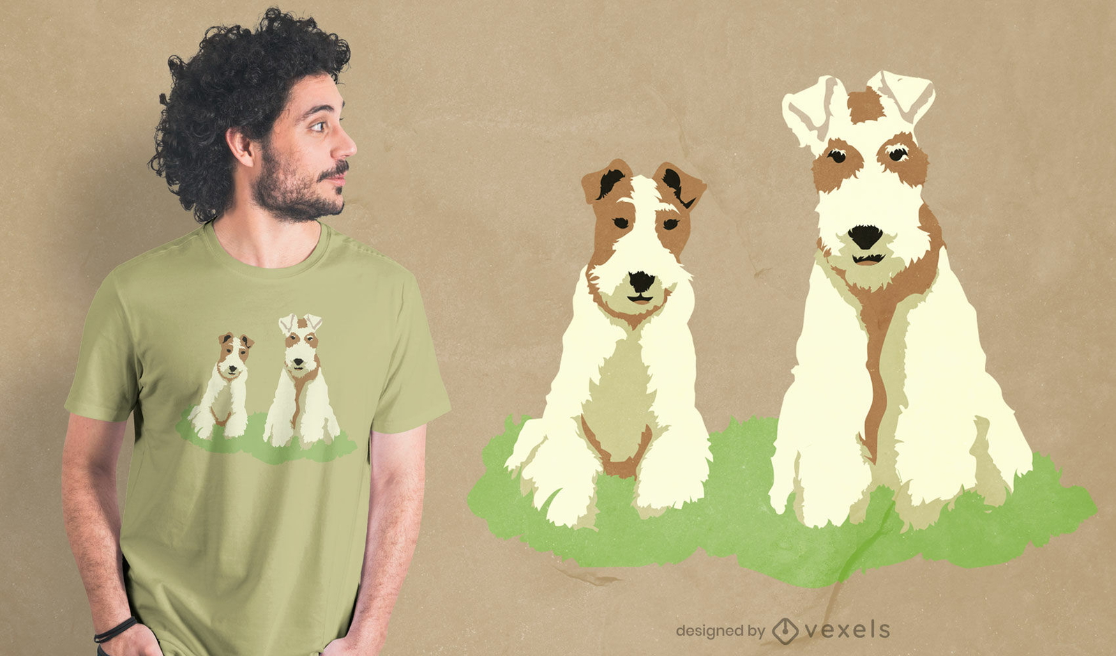 Diseño de camiseta de animales de perro fox terrier.