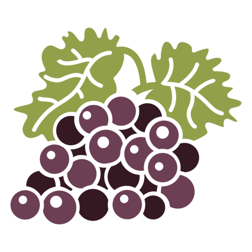 Uvas frutas alimentos saludables cortados Diseño PNG