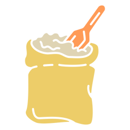 Saco de farinha com pá cortada Desenho PNG