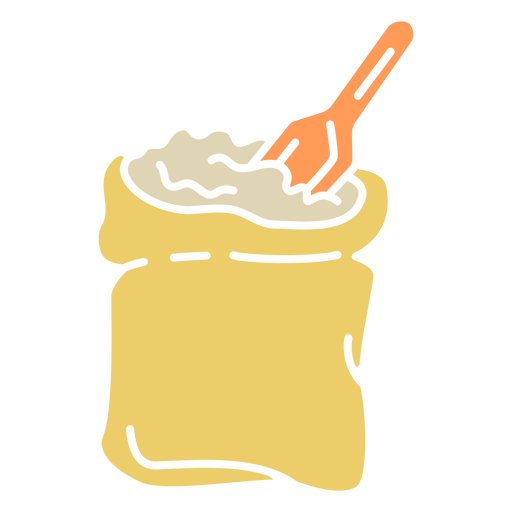 Bag of flour with shovel cut out PNG Design