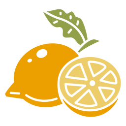 Rebanada y fruta de limón cortada