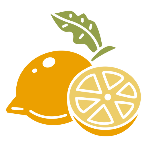 Frutas e fatias de limão cortadas Desenho PNG