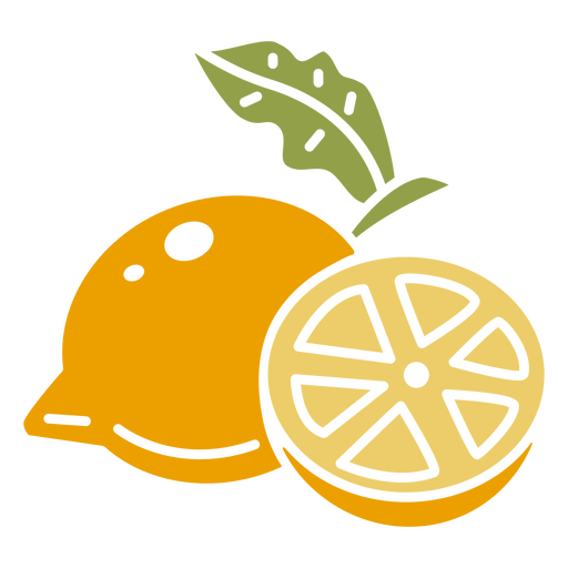 Lemon fruit and slice cut out PNG Design